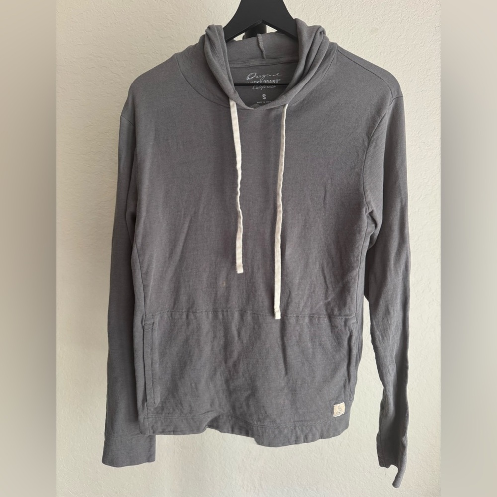 Lucky Brand Vintage Hoodie Tee Small Gray